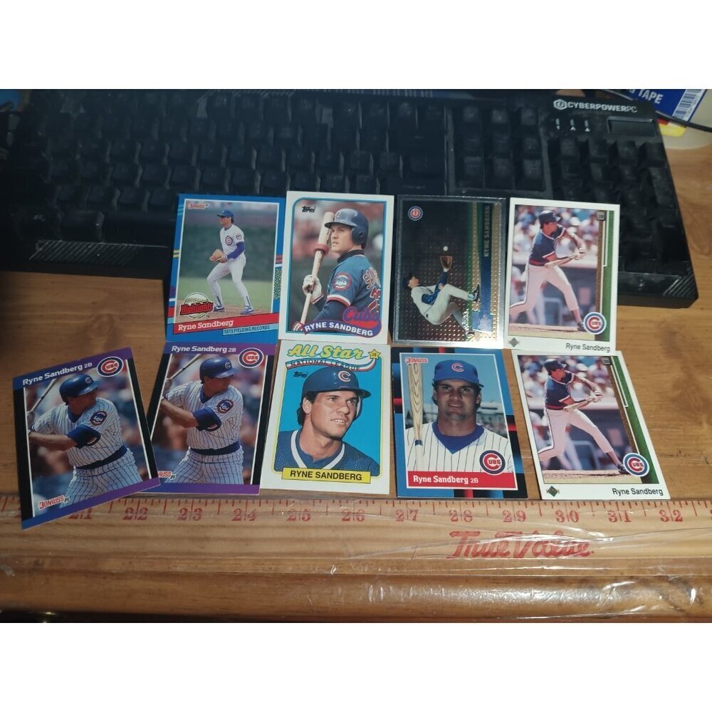 Ryne Sandberg 9 Different Card Lot 13 Chicago Cubs